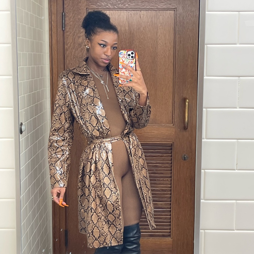 Jluxlabel Faux snake skin trench